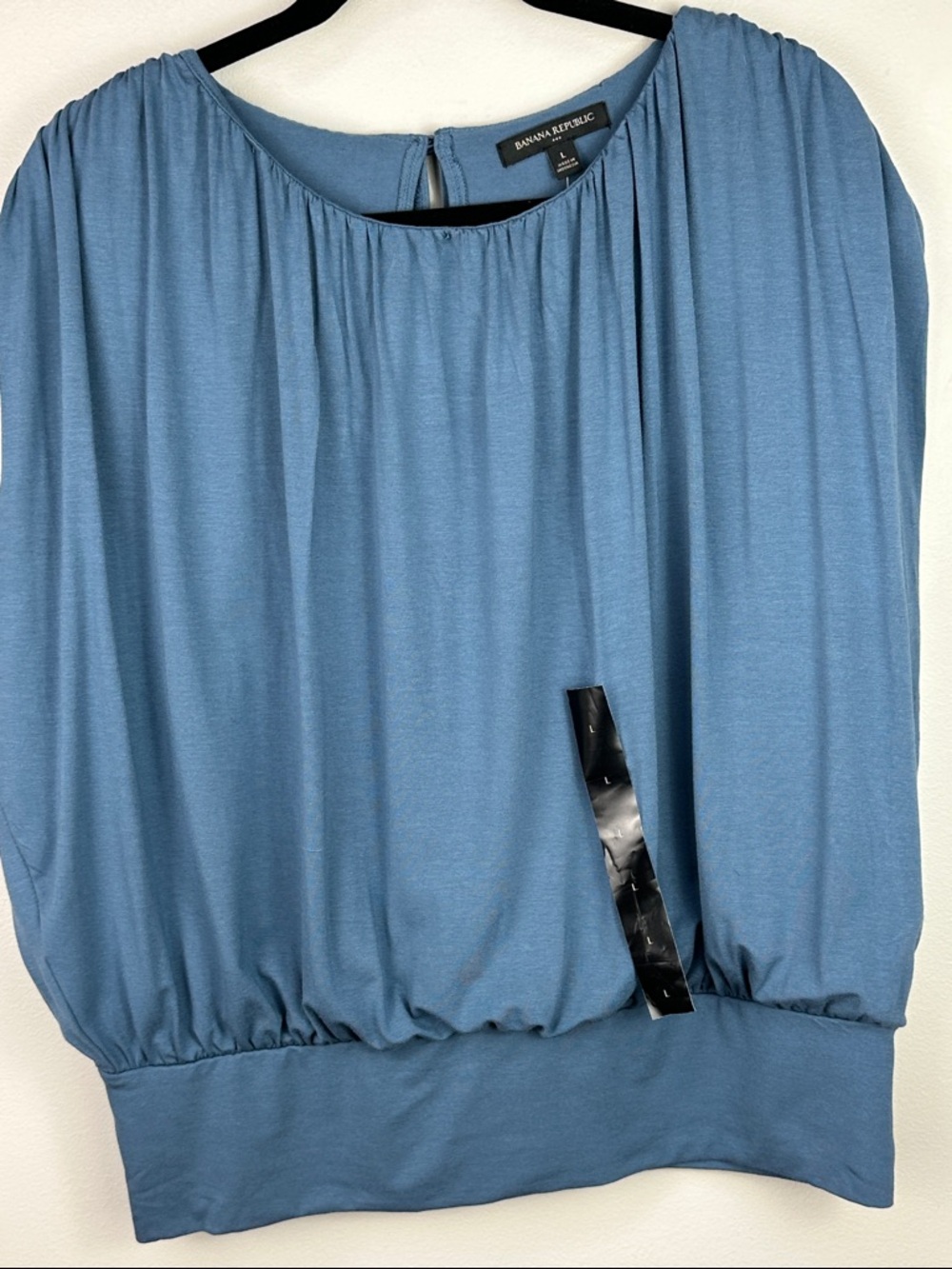 Banana Republic Factory Shirred Top in Preppy Navy NEW! - Picture 4 of 9